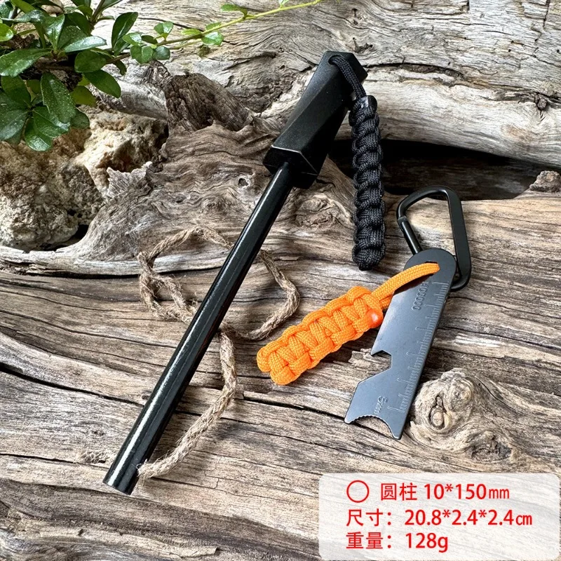 PP Handle with Flint Magnesium Rod Ignition Cord Bear Grylls Survival Fire Starter Magnesium Flint Rod Camping Hiking Equipment - view 6