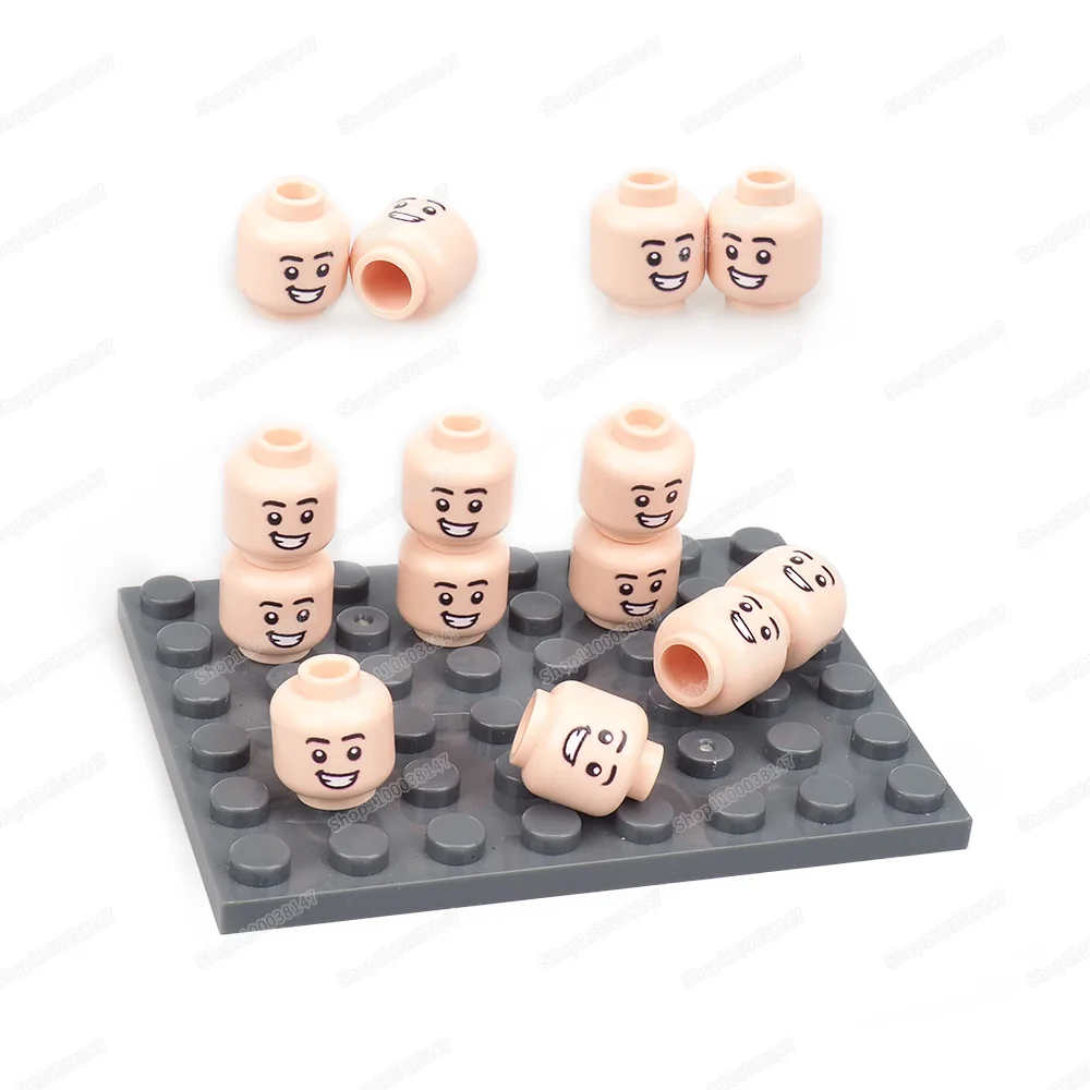 3626 Figures Head Expressions Printing Gap Teeth Crooked Smile Pattern Building Block Moc Emotions Accessories Models Gifts Toys