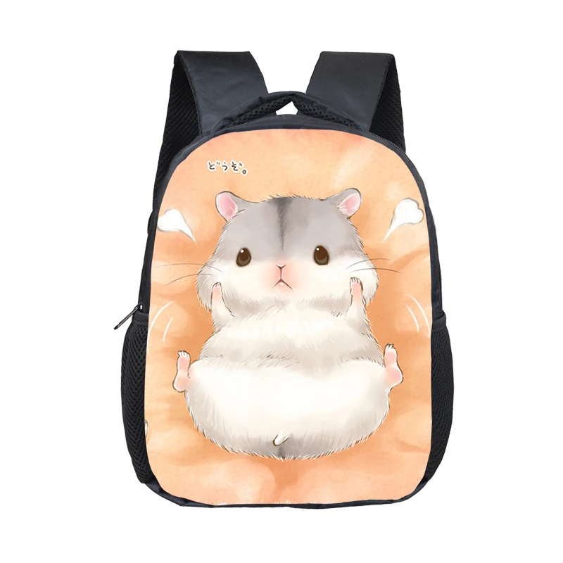 Tas punggung anak-anak, tas punggung ringan motif hewan lucu kartun Hamster untuk remaja laki-laki dan perempuan