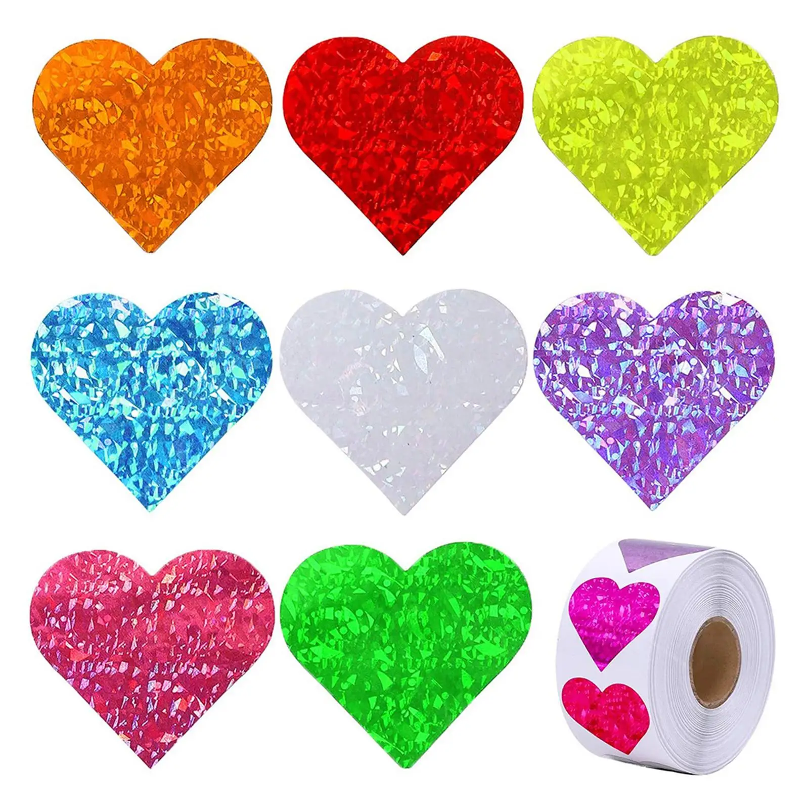 3-4pack 500Pieces Heart Shaped Stickers Colorful Seal Labels