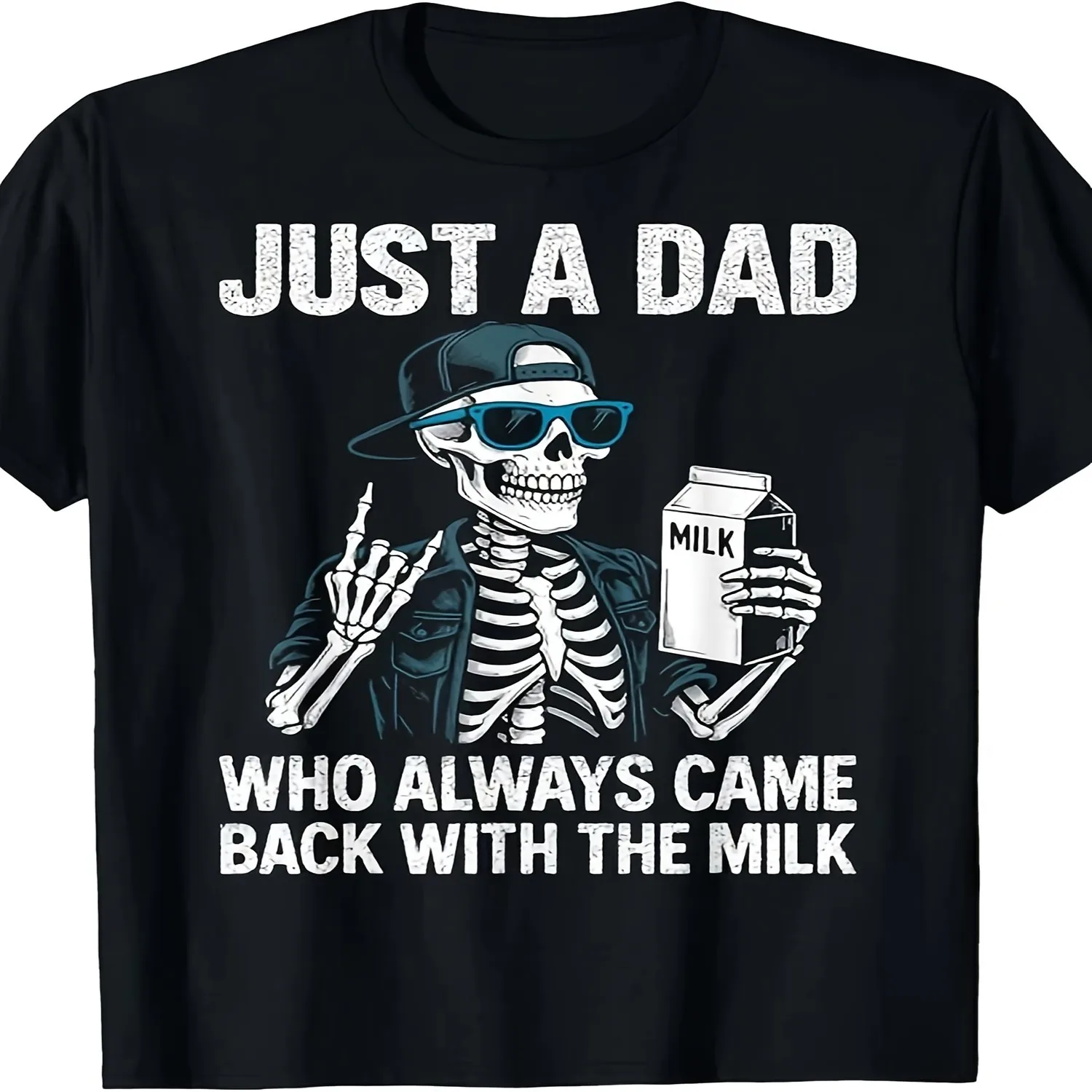 Funny _Always the Milkman Dad_ Vintage T-Shirt for Men - Milk Delivery Joke Gift Suitable for Father's Day, Comfortable Casual Fit Short Sleeve Shirt with Milk Carton Design (Dad Jokes Apparel) gift for men, everyday wear tee