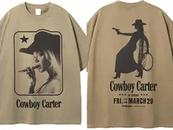 2024 Beyonce Cowboy Carter Album T-Shirts Men's Woman Short Sleeve T Shirts Fans Gift High quality Cotton Hip hop Street Tops