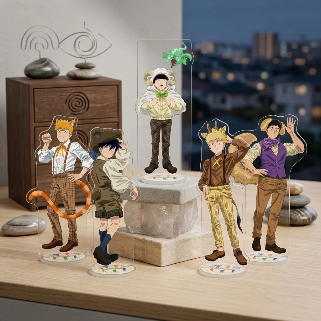 Mob Psycho 100 Anime Acrylic Stand Keychain 15CM Shigeo Kageyama Reigen Arataka Cartoon Figure Tabletop Decor Fan Collection