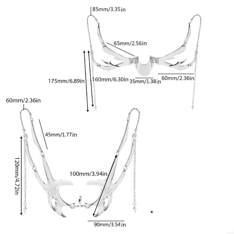 H9ED Thời Trang Gothic Mặt nạ Cyber ​​Punk Không Đều Màu Bạc Rỗng Nam Nữ Đảng Individuation Cá Nhân Phụ Kiện Trang Sức