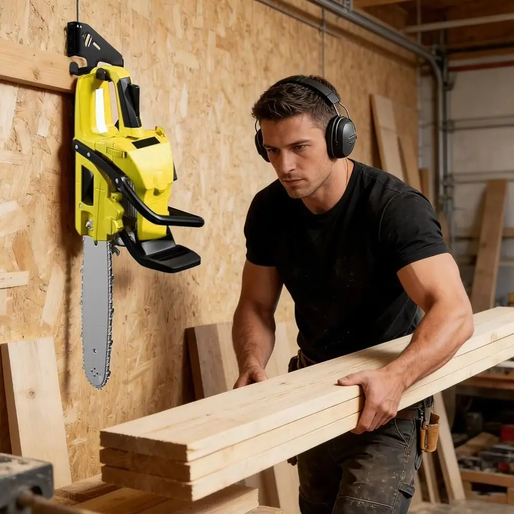 

Вешалка для инструментов, металлическое настенное крепление для бензопилы, противоскользящие вешалки для бензопилы, сверхмощная стойка для бензопилы, хранение в гараже