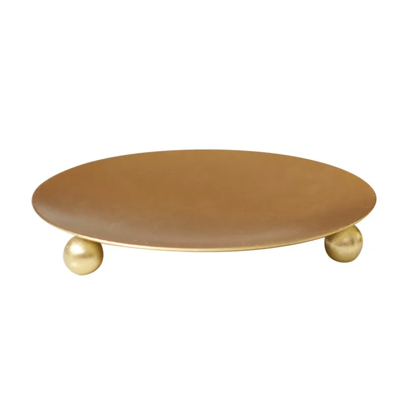 Runder Aromatherapie-Kerzenhalter Luxuriöses Desktop-Tablett Kreatives Metall-Ornament Heim- und Raumdekoration