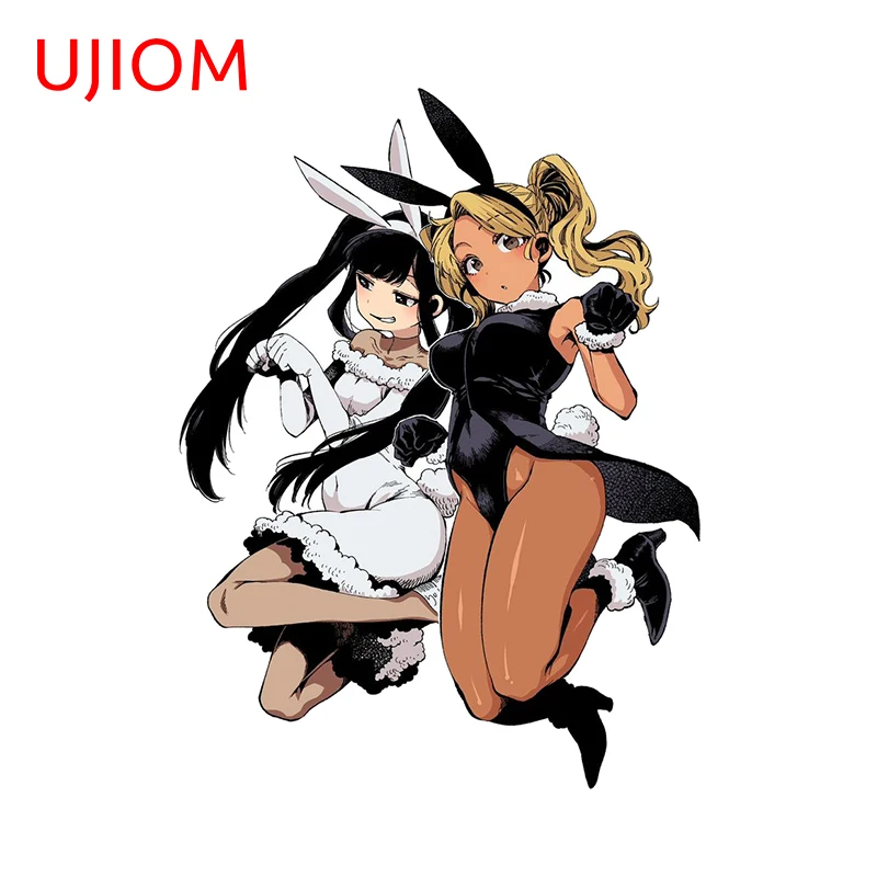 UJIOM Lovely Two Bunny Girls Wall Decals Amusing Cartoon Baby Nusery Room Decoration Fashionable Living Room Wall Stickers