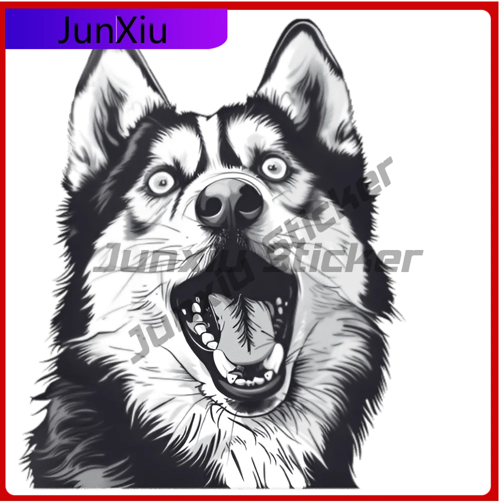 

Водонепроницаемая виниловая наклейка с изображением собаки породы сибирский хаски, забавная, эстетичная, модная, крутая, милая, для автомобиля, ноутбука, окна, бампера