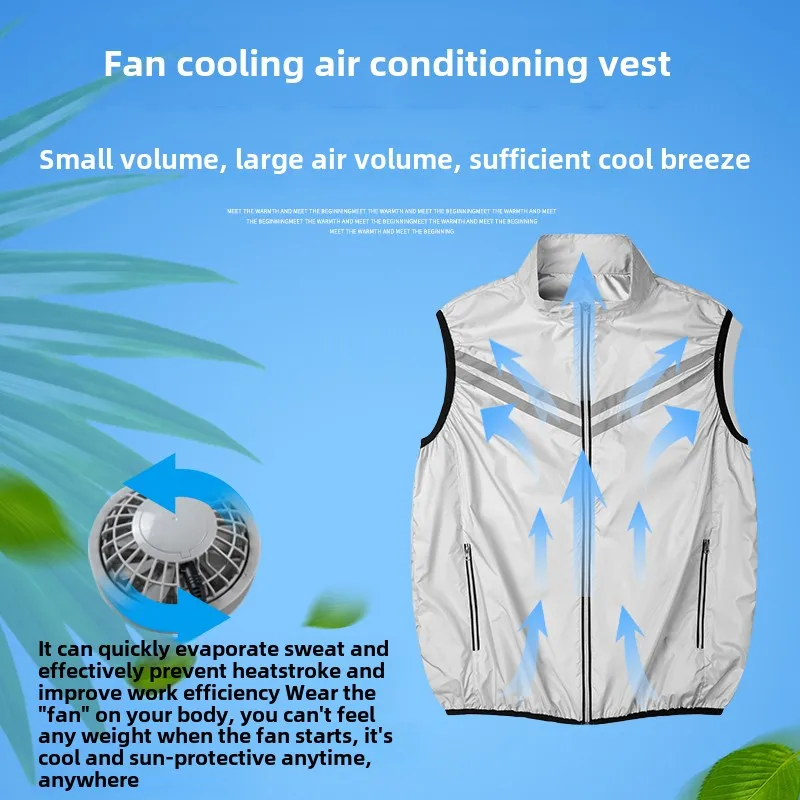 Summer Cooling Fan Vest Men's USB Air Conditioner Jacket Refrigeration Clothes Travel Ultra Light Outdoor Sun Sleeveless Vests