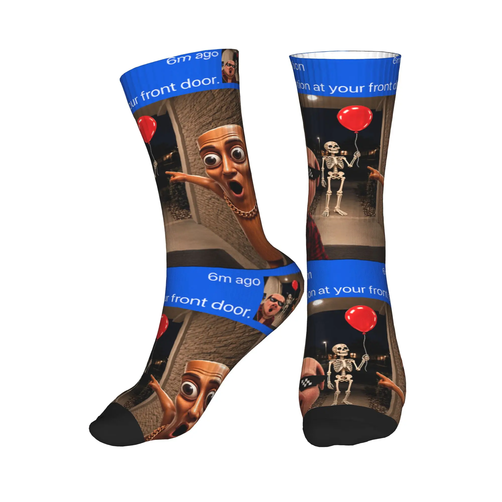 Motion Tung Tung Tung Sahur John Pork Skeleton Socks Vintage Stockings Spring Couple Socks Comfortable Graphic Climbing Socks
