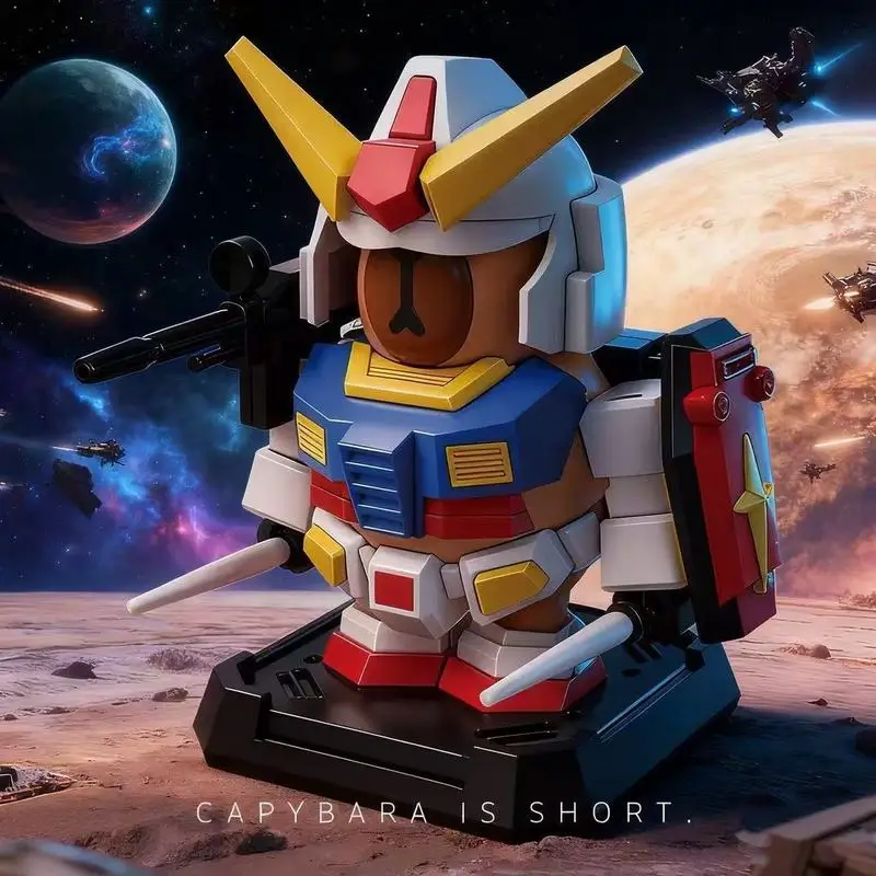 Heißer Capybara Gda Mecha Bausatz-Actionfigur, verwandelbares Gaming-Zubehör mit Lichtschwert und Gewehr-Accessoires, Geschenk