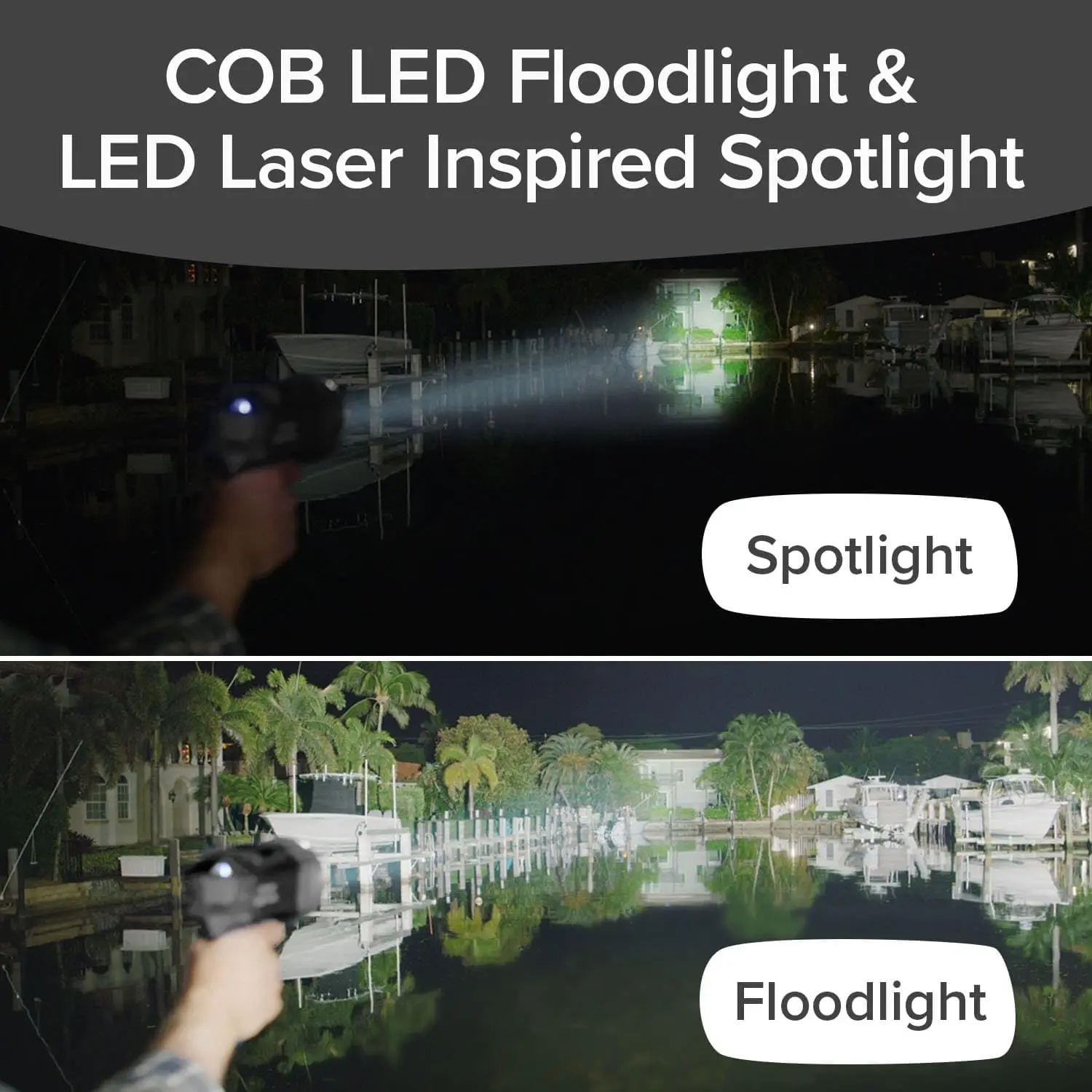 충전식 전술 손전등, 10가지 모드, 터보 부스트, 킥스탠드 및 휴대폰 충전기, 캠핑 및 비상용