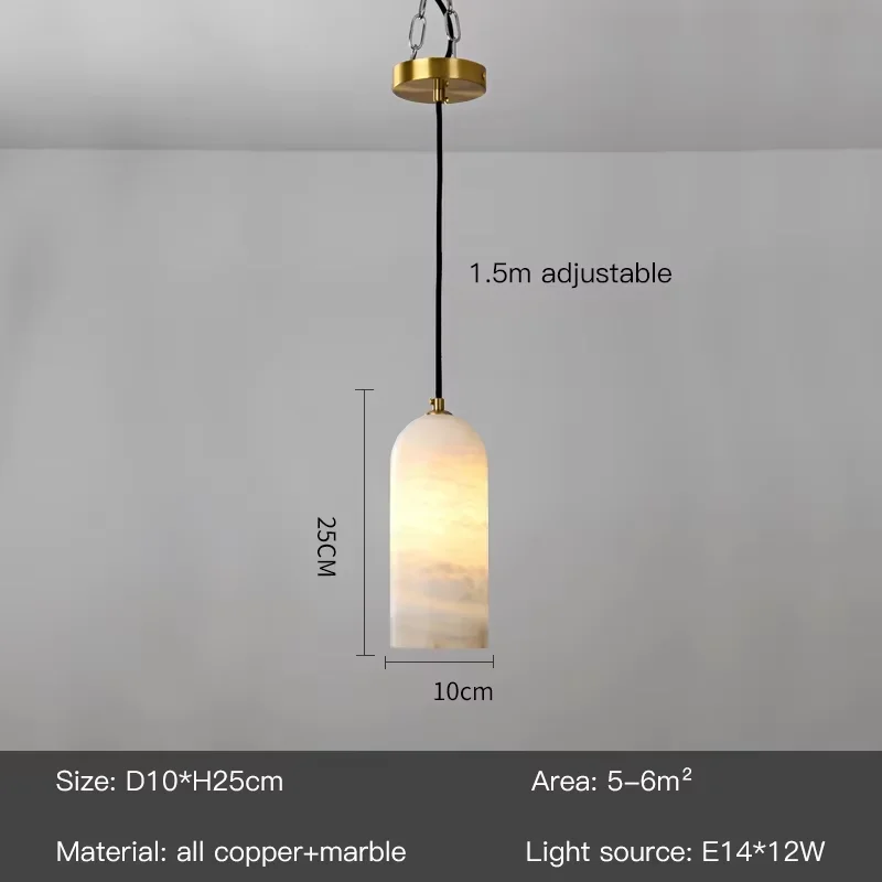 Gouden Scandinavische moderne Spaanse natuurlijke marmeren LED-kroonluchter Eetkamer Slaapkamer Binnenhuisdecoratie Hangende sfeervolle armaturen