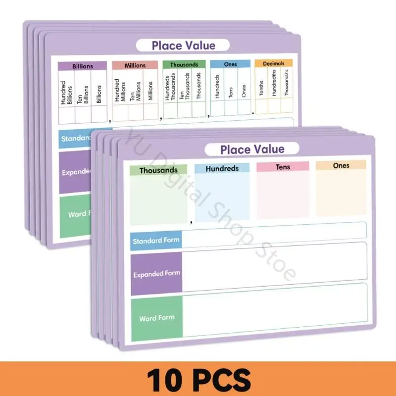 96BA Math Writing Practice Poster Sheet Set with Standard and Word Form Guide Daily