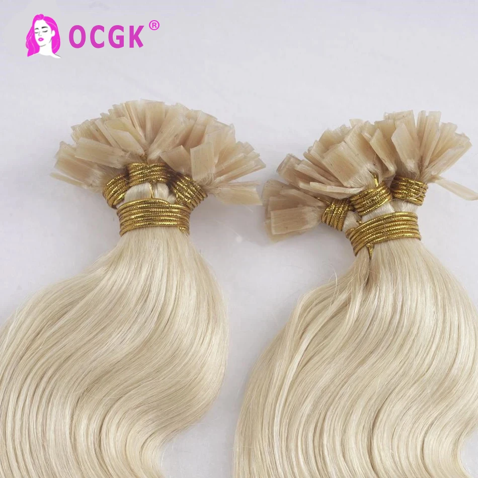 Flat Tip Human Hair Extensions Body Wave Fusion Hair Extensions Human Hair Full Head Natural Hair Keratin Capsules 12-26Inch