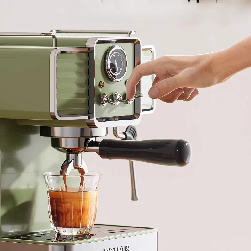 

690 retro small green Italian coffee machine household small semi-automatic