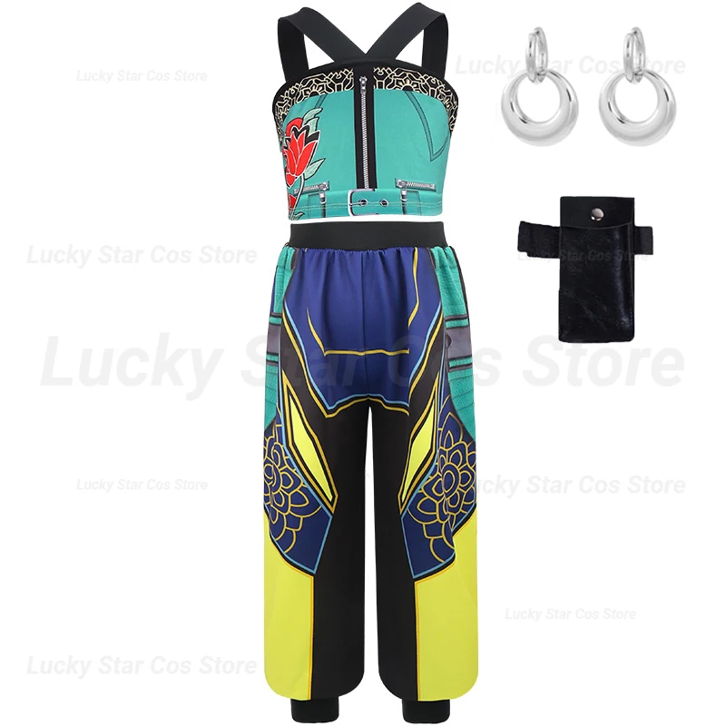 K-pop لزي شيطان هنتر رومي الهالوين التأثيري للفتيات الساخنات عرض زي أسود لامع مجموعة ملابس الهالوين للفتيات أنيمي