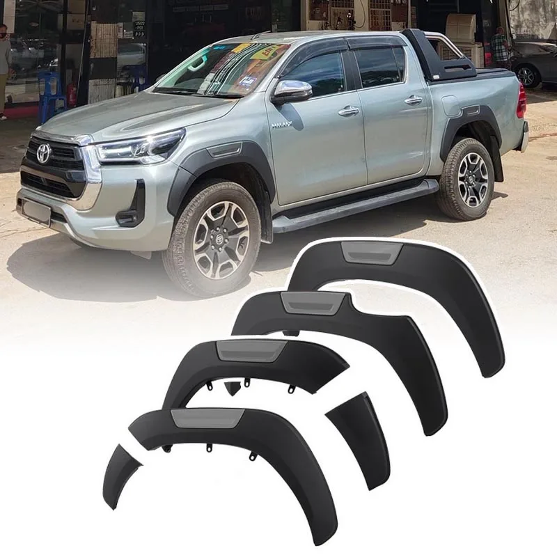 5'' Fender Flares Wheel Arch Extension for Toyota Hilux Revo Rocco 2015-2024 Matte Black ABS Mudguards 4X4 Car Exterior parts