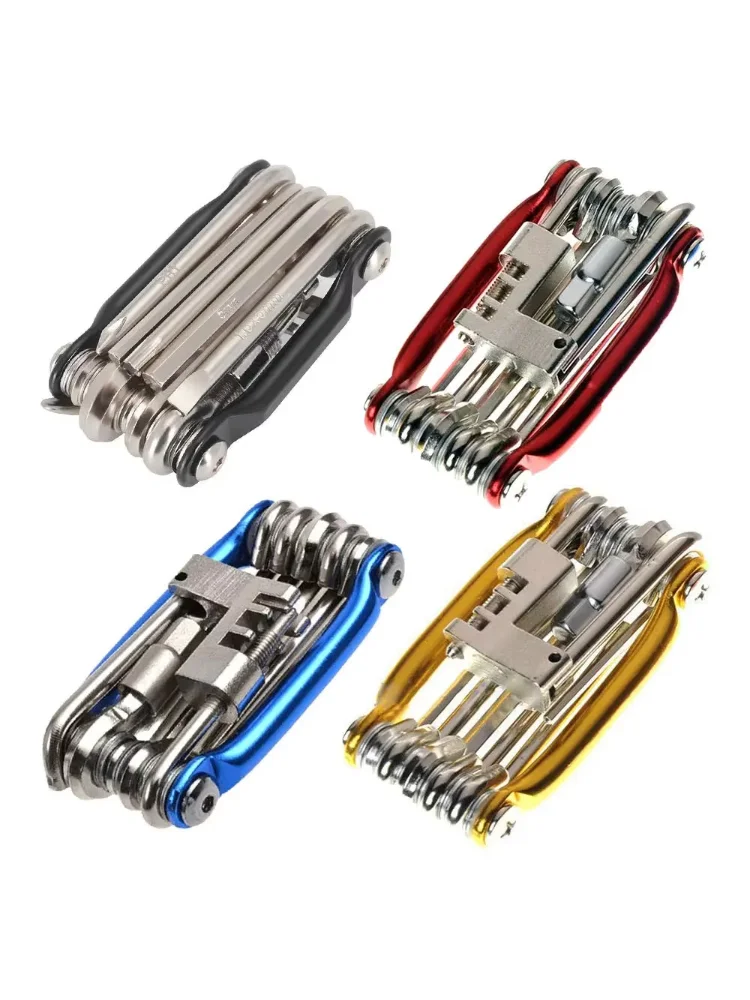 11 in 1 Bicycle Repair Tool Kit Mountain Bike Wrench Screwdriver Chain Hex Spoke Multifunction Bicycle Repair Set Cycling Tool