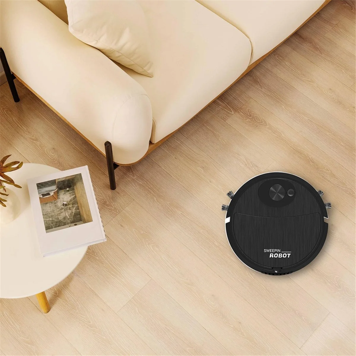Mini Cleaning Sweeping Robot Automatic Vacuum Robot Ultra Thin Silent Cleaning Hard Floor Cleaning Machine,Black-LITE