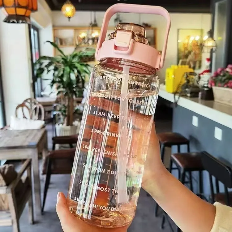 2000ml Large Capacity Water Bottle Classic Style Portable Design with Straw for On-the-Go Hydration Low Price Clearance Sale