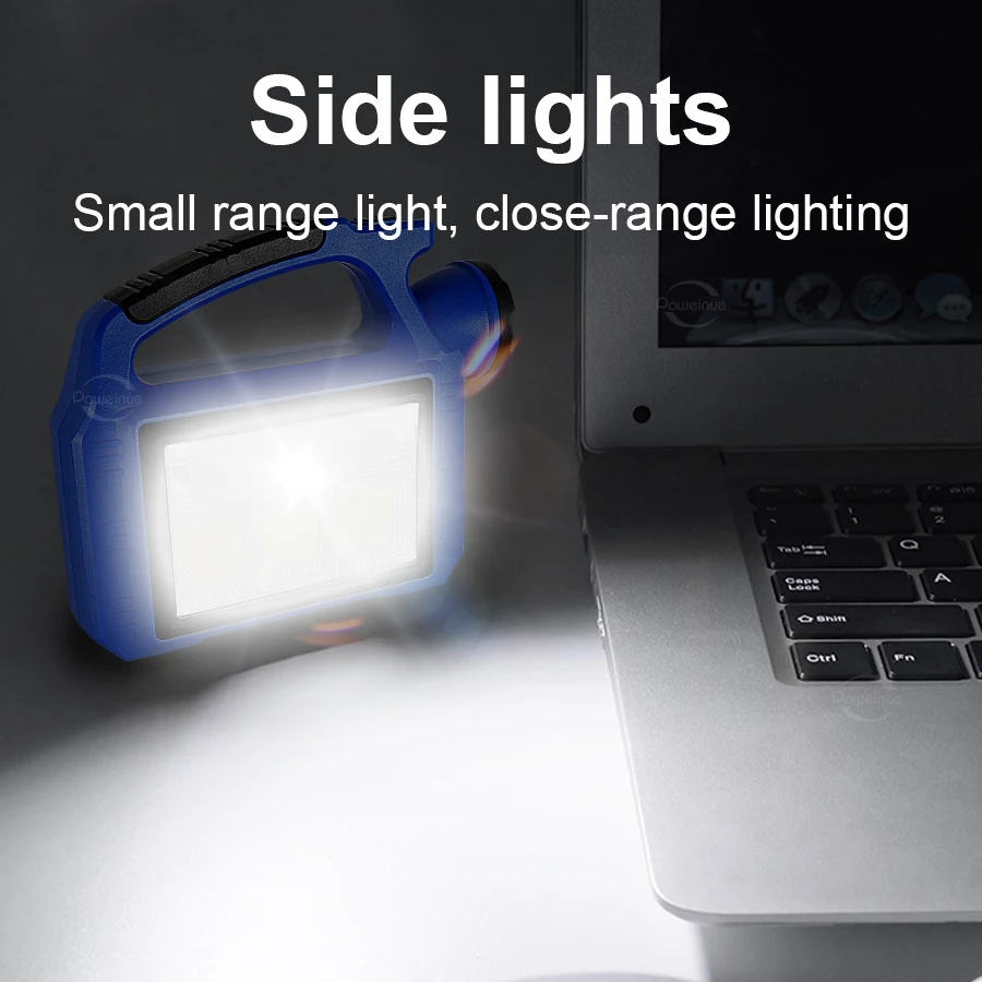 New Rechargeable Solar Light Searchlight Portable Strong Light Outdoor Flashlight Powerful LED Torch Camping Fishing Work Lamp