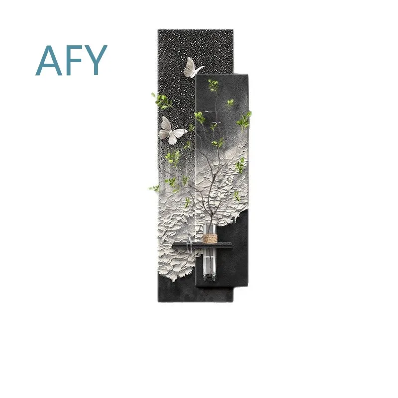 Hydroponic Green Plants Porch Decorative Painting Three-Dimensional Wall Art for Large White Walls Home Living Room Bedroom
