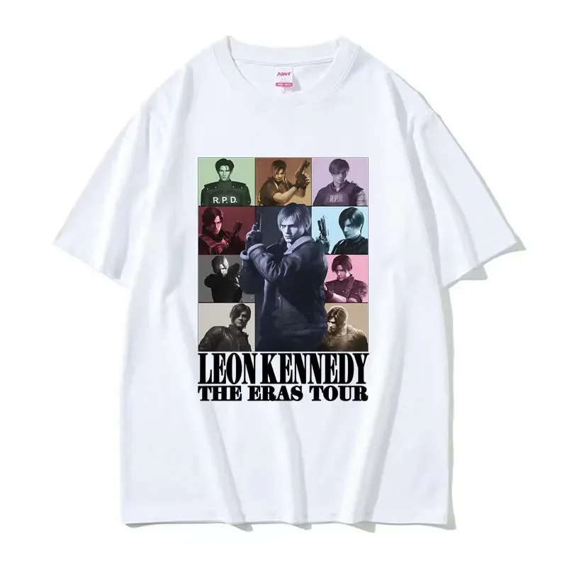 Limited Leon Kennedy The Eras Tour Graphic T-shirt for Men Women Fashion Retro Cool T Shirts Casual Oversized T Shirt Streetwear