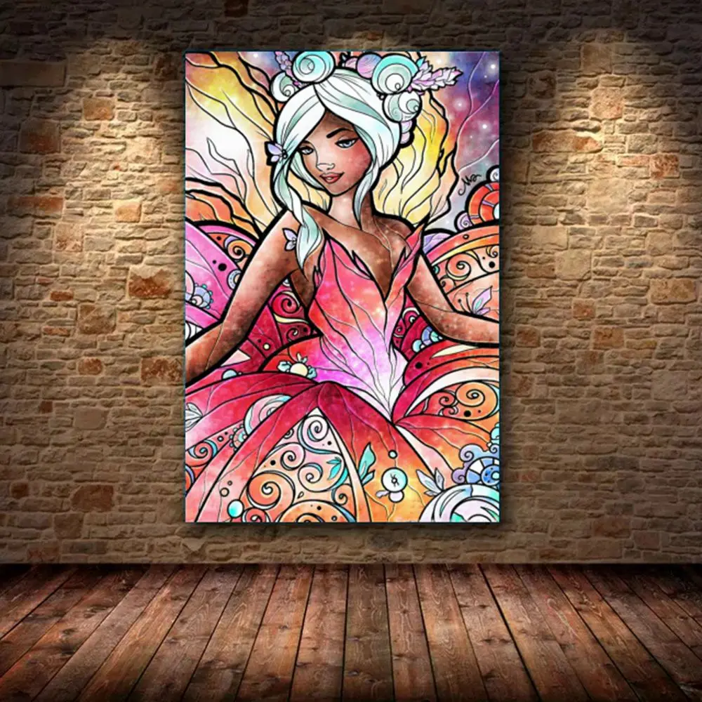 

Diy Diamond Painting Fantasy Sugar Plum Fairy Rhinestone Art Cross Stitch Kits Angel Colourful Girl Home Decor Craft Needlework