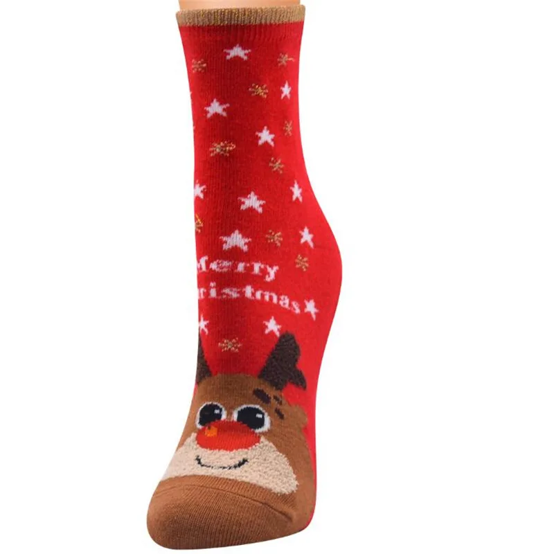 Women\'s Christmas Socks Cute Santa Claus Autumn Winter Elk Female Mid-calf Socks Festival Kawaii Merry Christmas Socks Cotton