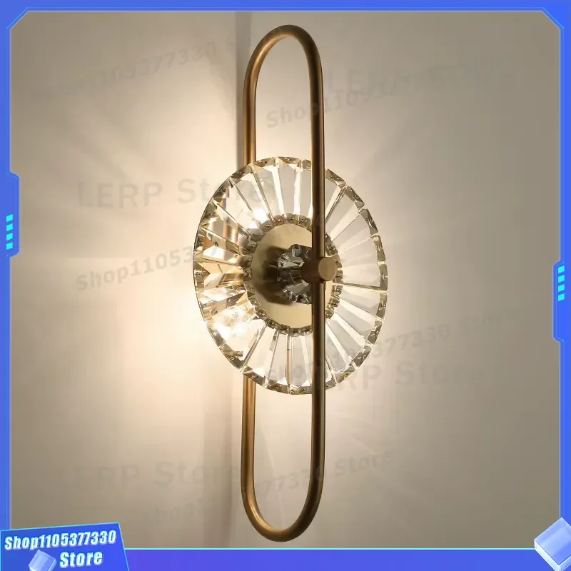 Nordic Minimalist Rectangular Crystal Wall Lamp Creative Luxury Design for Hotel Villa Living Room Bedroom Aisle Lighting