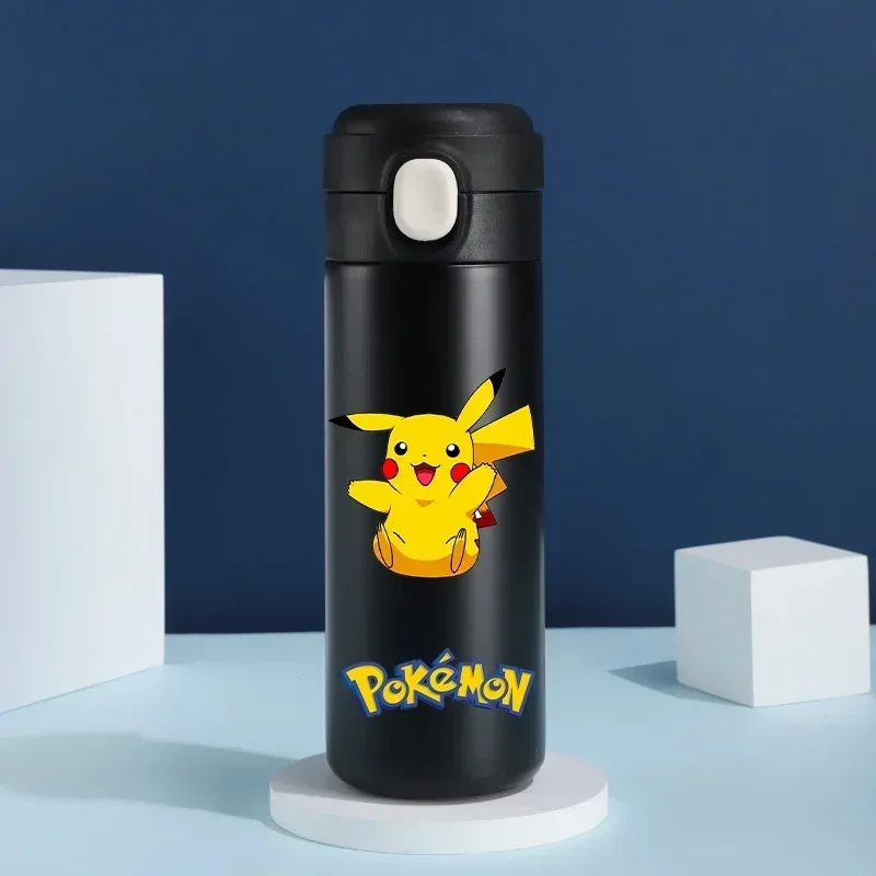 Anime Cartoon Kawaii Pokemon 420ML Thermos Water Bottle Anime Portable Children Cute Pikachu 304 Stainless Steel Water Mug Gift