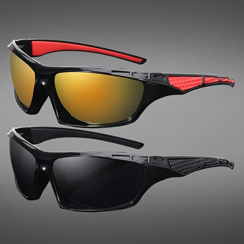 2 piezas de gafas de sol deportivas UV400 con protección UV, gafas personalizadas con montura elíptica, gafas de moda para hombres y mujeres