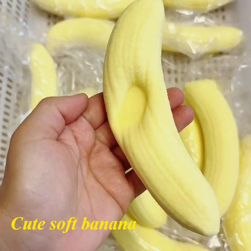 1PC Banana Squishy Toy Slow Rising Yellow Banana Flesh Rebound Squeeze Toy Anti Stress Release Ball Hand Relax Gift Super Soft