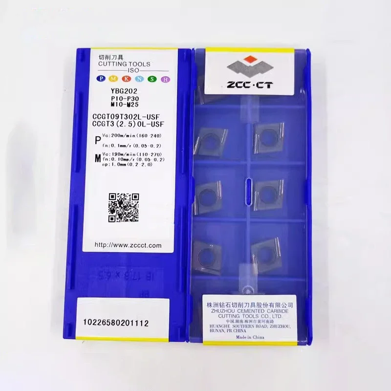 ZCC CCGT 060202 060204 09T302 09T304 120404 SF USF Carbide inserts CNC Lathe Tool Turning Inserts For Stainless steel Titanium
