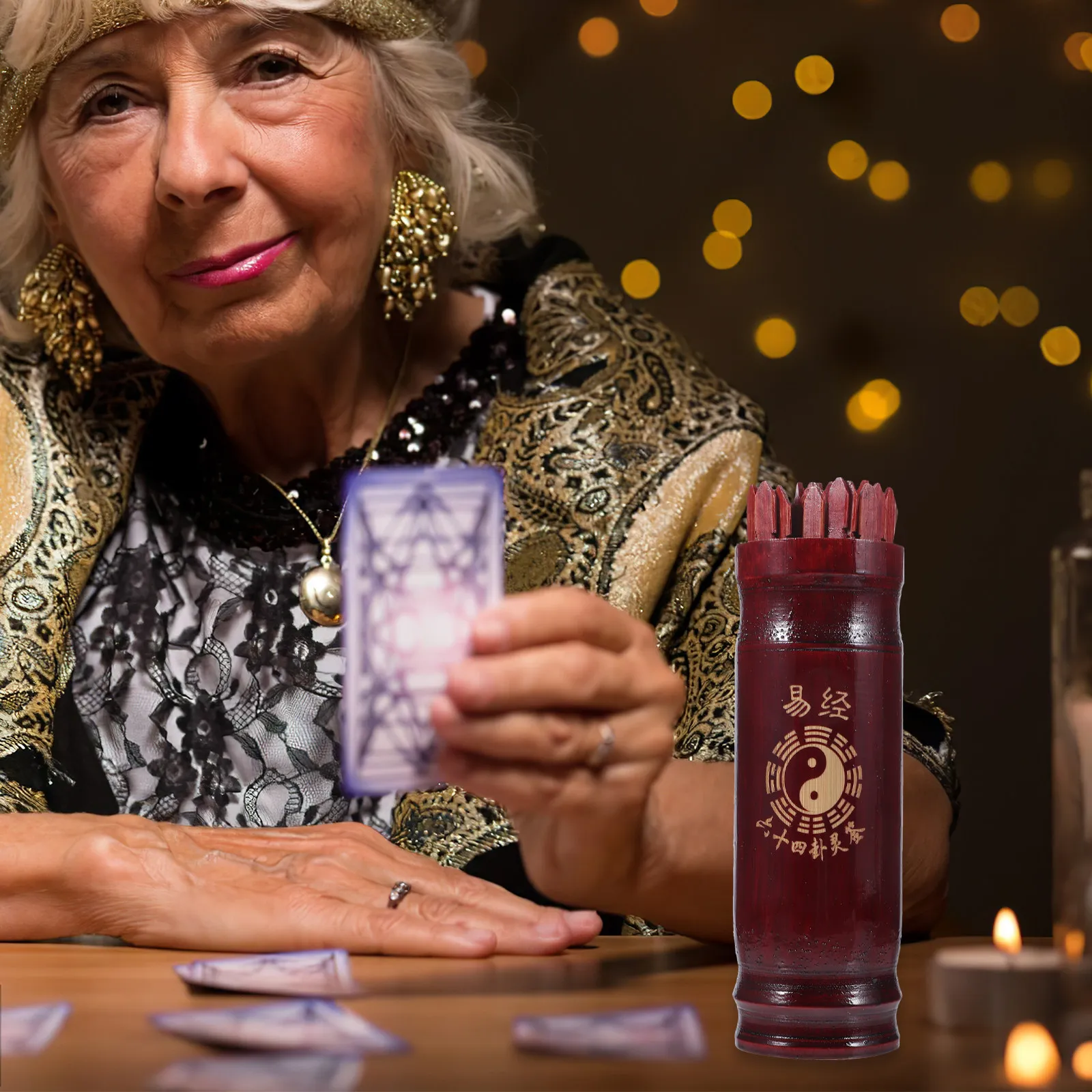 

1Set Chinese Divination Sticks Set Small Lightweight Fortune Telling Game Props for Adults Kids Portable Religious Wooden