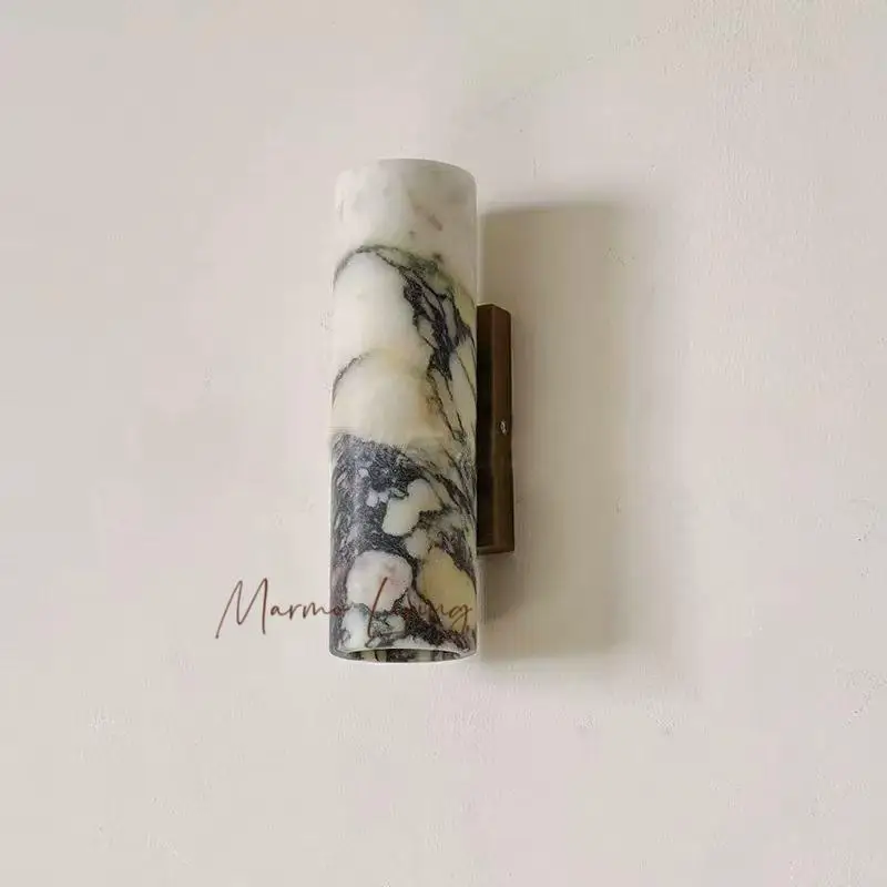 French Surprise Wind Natural Marble Wall Lamp Designer Model Room Villa Living Room Corridor Bedroom Bedside Lamp