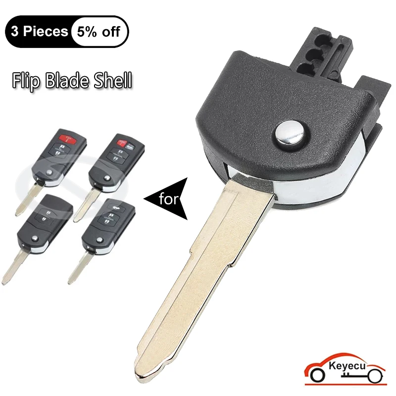 

KEYECU Head Case + Flip Blade for Mazda 2 3 5 6 MX-5 CX-5 CX-7 CX-9 RX-8 Auto Flip Remote Key Shell Cover Fob 2 3 4 Buttons