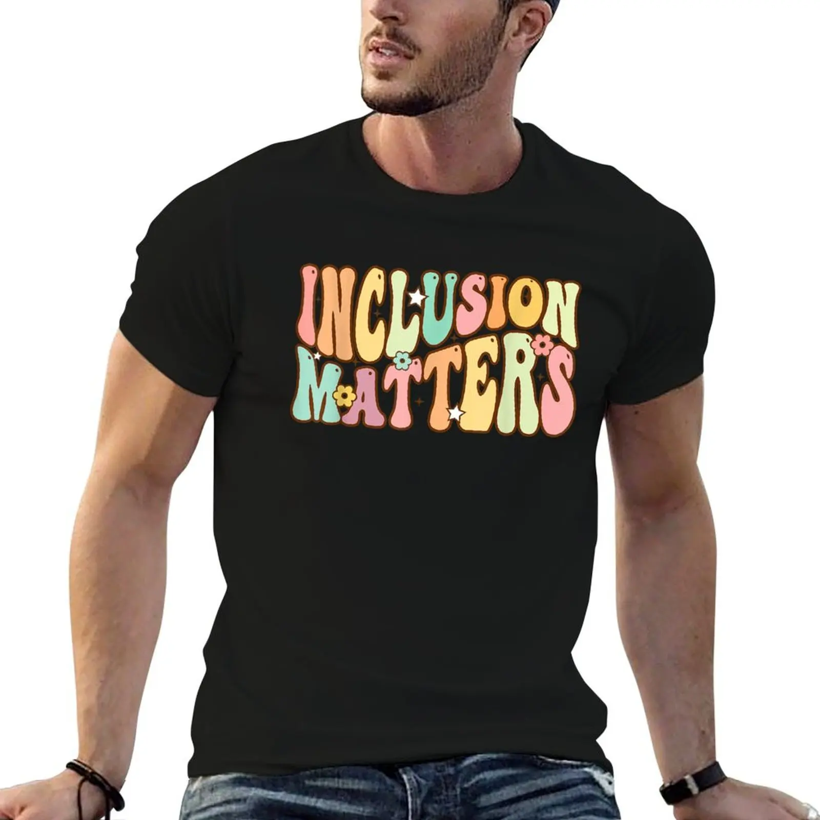 Inclusion Matters Special Education Autism Awareness Teacher T-Shirt Sports Casual Short Sleeve Cotton Tee
