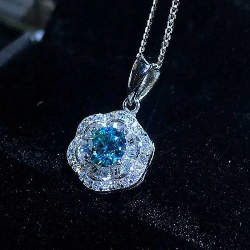 SACE GEMS D VVS1 0,5 ct naszyjniki z wisiorek diamentowy moissanitu dla kobiet błyszczące wesele biżuteria GRA S925 Sliver naszyjnik