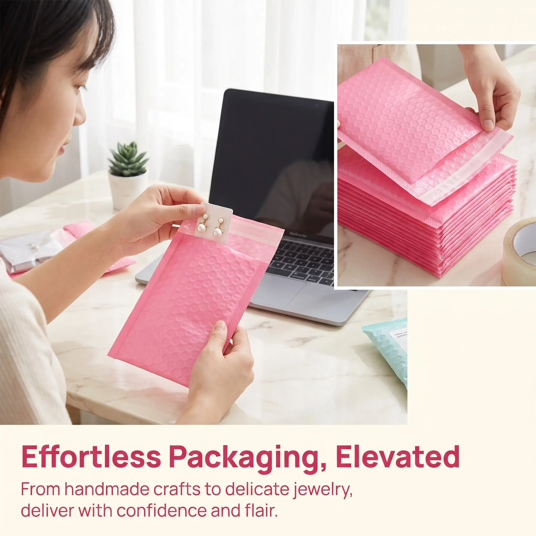 30Pcs High-Visibility Bubble Mailers Padded Envelopes Peel-and-Stick Sealing for Small Business Mailing Envelopes Bubble