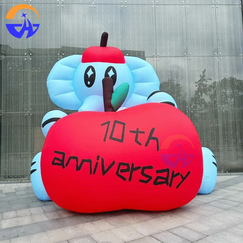 Inflatable Cartoon Cute Animal Elephant Apple Inflatable Models Decorative Props for Mall Outdoor Event Promotion