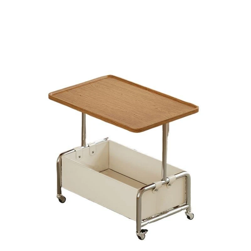 Creative Side Table Movable Coffee Table Modern Simple Sofa Side Cabinet Living Room Cart Shelf Small Table with Wheels