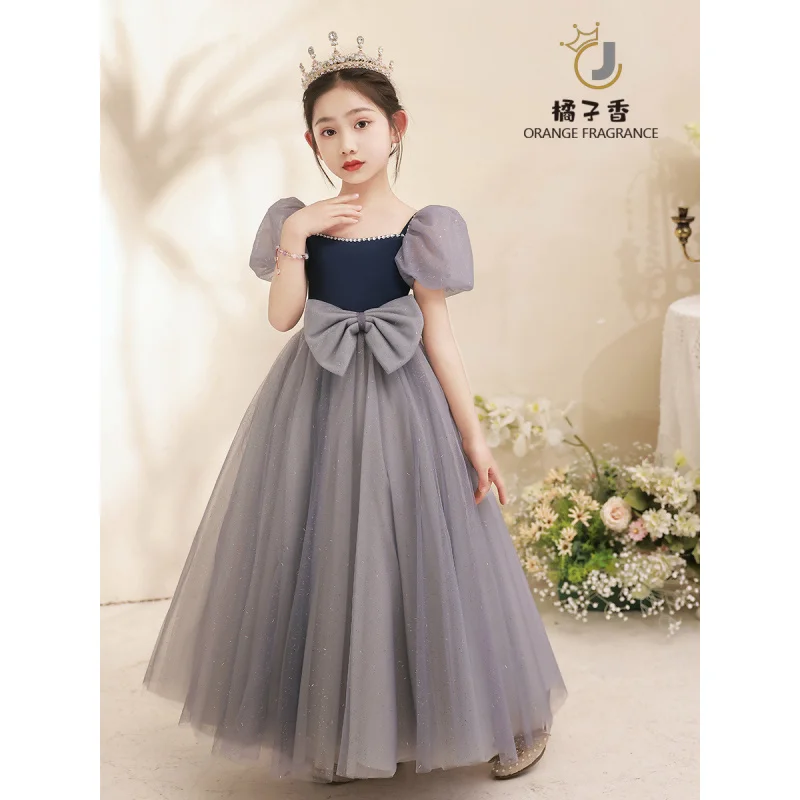 Disfraz para actuación de Piano, fiesta de cumpleaños para niñas, vestido de princesa, pasarela infantil, vestido de pequeño presentador, boda de niña de las flores Li