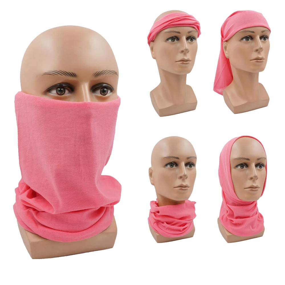 

Pink Riding Bandana Seamless Fishing Face Mask Headband Biking Neck Gaiter Cycling Headwrap Outdoor Tube Cover Magic Scarf Women