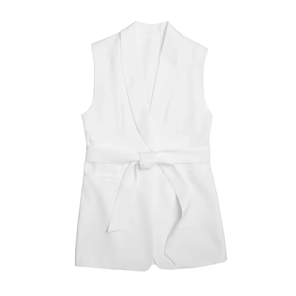 Kar&Otza Summer New Product French Commuting Style Versatile Waist cinching and slimming Collar tied up suit vest