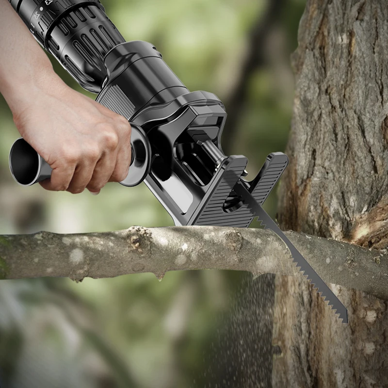 1PC Portable Reciprocating Saw Adapter, Electric Drill to Electric for Wood Metal Cutting Tool with Saw Blade Chain Saw