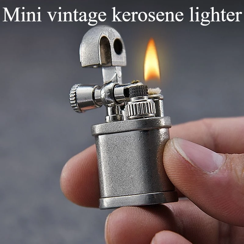 

Compact Mini Zinc Alloy Lighter Portable Retro Small Steel Cannon Personalized Nostalgic Lighter Cigarette Lighter