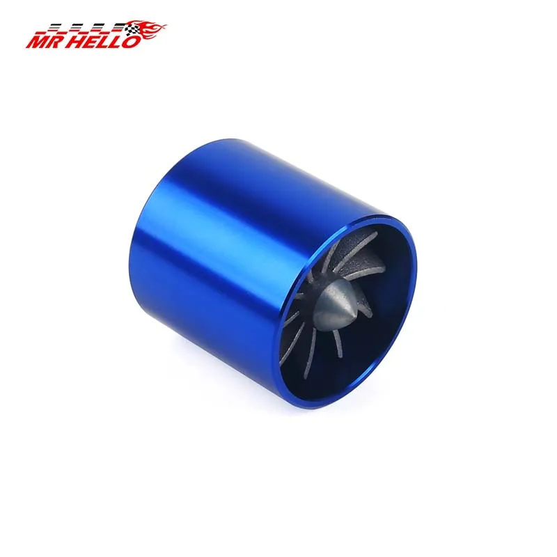 Car Air Intake Turbonator, 55mm Single Fan Turbo Engine, Turbine Super Charger Gas Fuel Saver Turbo