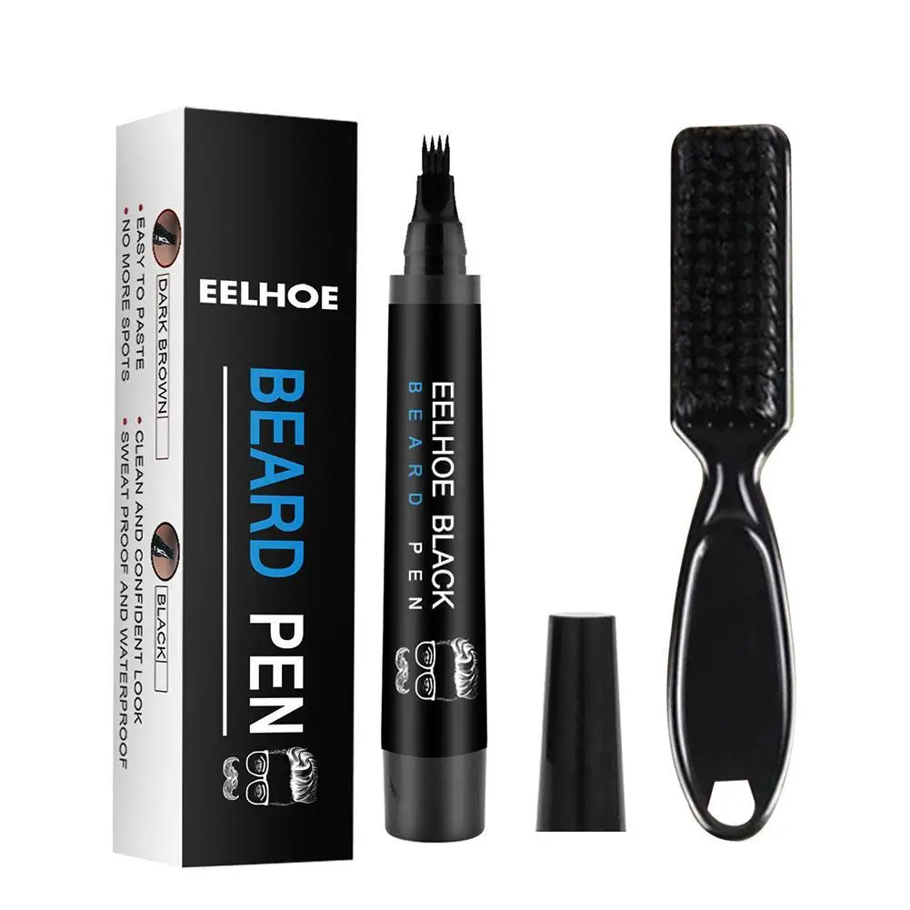 Stylo de remplissage de barbe pour hommes, kit de réparation de moustache de visage, outil de salon de coiffure, remplissage de crayon d'ours pour hommes, H6w2